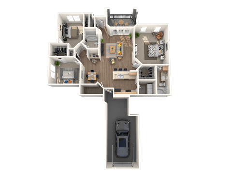 Floor plan for 3 beds, 2 baths, 1548 sqft